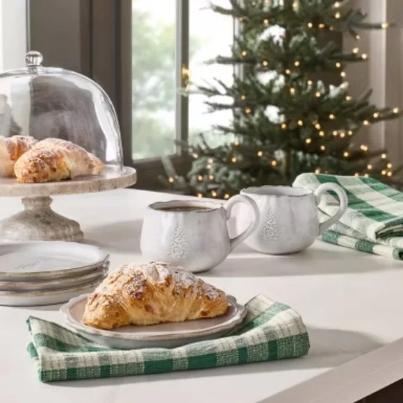 13.5oz Stoneware Debossed Tree Holiday Mug- Hearth & Hand™ with Magnolia - Picture 2 of 2